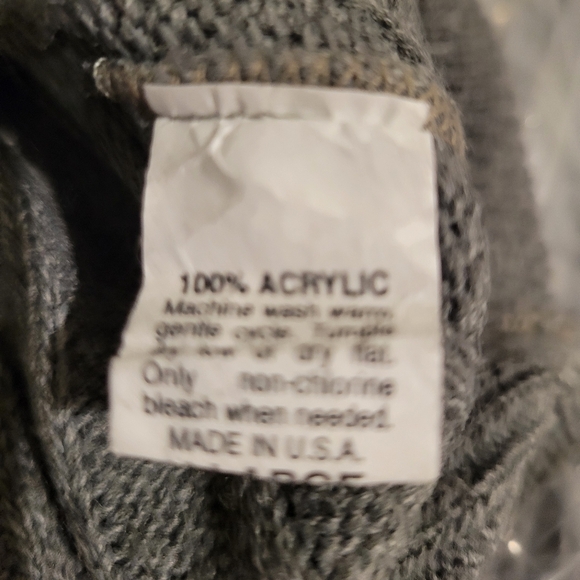 Cable Knit V-Neck Sweater Vest Men's Large Vintage - Picture 7 of 7